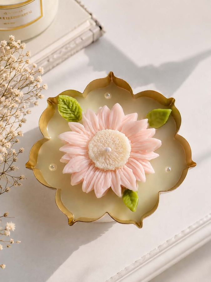 Floral urli candle for wedding favours